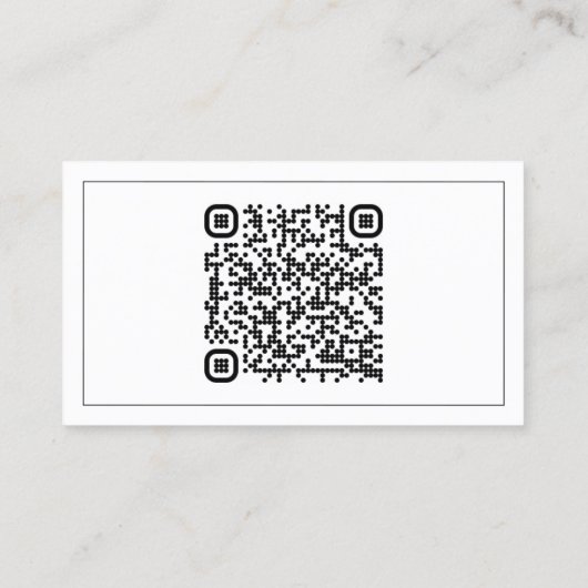 Moderne minimale QR-Code-Hochzeit-RSVP-Abschlusska Visitenkarte (Rückseite)