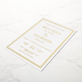 Moderne Minimale Rahmen Elegante Hochzeit Folieneinladung (Gedreht)