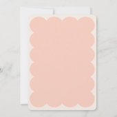 Moderne minimale rosa Retrokante Einladung (Rückseite)