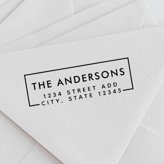 Moderne minimale Rücksendeadresse von Familienname Permastempel