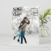moderne minimale rustikale Foto Save the Date Card (Stehend Vorderseite)