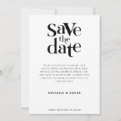 moderne minimale rustikale Foto Save the Date Card (Rückseite)