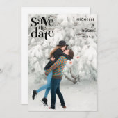 moderne minimale rustikale Foto Save the Date Card (Vorne/Hinten)