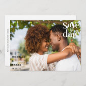 moderne minimale rustikale Foto Save the Date Card (Vorne/Hinten)