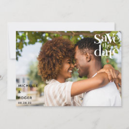 moderne minimale rustikale Foto Save the Date Card