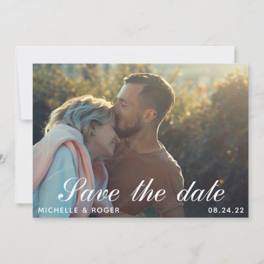 moderne minimale rustikale Foto Save the Date Card (Vorderseite)