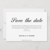 moderne minimale rustikale Foto Save the Date Card (Rückseite)