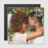 moderne minimale rustikale Foto Save the Date Card Magneteinladung (Vorne/Hinten)