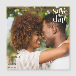 moderne minimale rustikale Foto Save the Date Card Magneteinladung