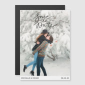 moderne minimale rustikale Foto Save the Date Card Magneteinladung (Vorne/Hinten)