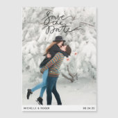 moderne minimale rustikale Foto Save the Date Card Magneteinladung (Vorderseite)