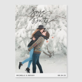 moderne minimale rustikale Foto Save the Date Card Magneteinladung