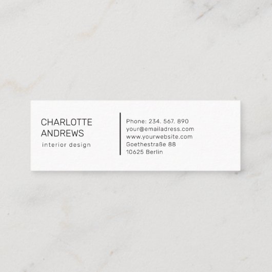 Moderne, minimale Salon-Visitenkarte, Aquarell Mini Visitenkarte (Rückseite)