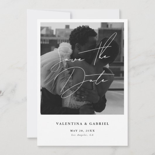 Moderne minimale Save the Date Einladung (Vorderseite)