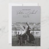 Moderne minimale Save the Date Einladung (Vorderseite)