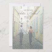 Moderne minimale Save the Date Einladung (Vorderseite)