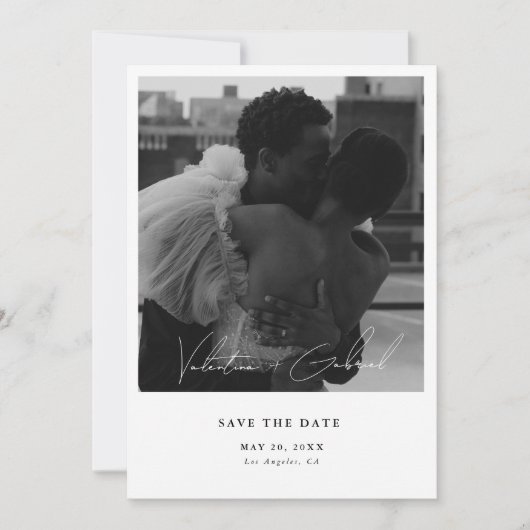 Moderne minimale Save the Date Einladung (Vorderseite)