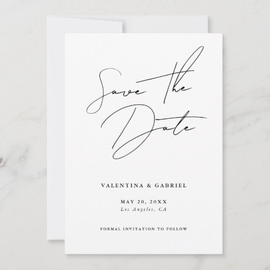 Moderne minimale Save the Date Einladung (Rückseite)