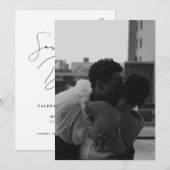 Moderne minimale Save the Date Einladung (Vorne/Hinten)