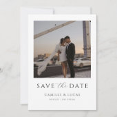 Moderne minimale Save the Date Einladung (Vorderseite)