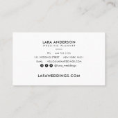 Moderne, minimale schlichte Schwarz-weiße Monogram Visitenkarte (Rückseite)