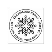 Moderne minimale Schneeflocke-Rücksendeadresse Gummistempel (Prägung)