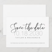 Moderne Minimale Schrift Save the Date (Vorne/Hinten)