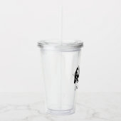 Moderne minimale Schwarz und Weiß Hallo und Sie ne Acryltrinkbecher (Rechts)