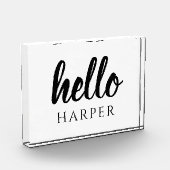 Moderne minimale Schwarz und Weiß Hallo und Sie ne Fotoblock (Links)