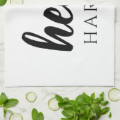 Moderne minimale Schwarz und Weiß Hallo und Sie ne Geschirrtuch (Gefaltet)