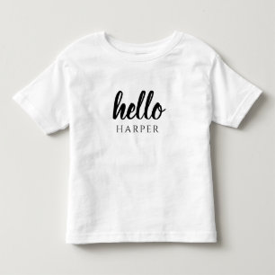 Moderne minimale Schwarz und Weiß Hallo und Sie ne Kleinkind T-shirt