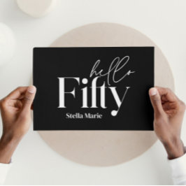 Moderne minimale schwarz-weiß einfach 50. Geburtst Einladung