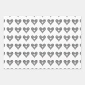 moderne minimale Schwarz-Weiß-Herzen Geschenkpapier Set (Vorderseite 3)
