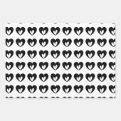 moderne minimale Schwarz-Weiß-Herzen Geschenkpapier Set (Vorderseite 2)