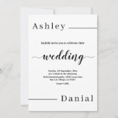 Moderne, minimale Schwarz-Weiß-Hochzeit Einladung (Vorderseite)