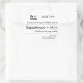 Moderne minimale Schwarz-Weiß-Logo-Kerzenverpackun Runder Aufkleber (Tasche)