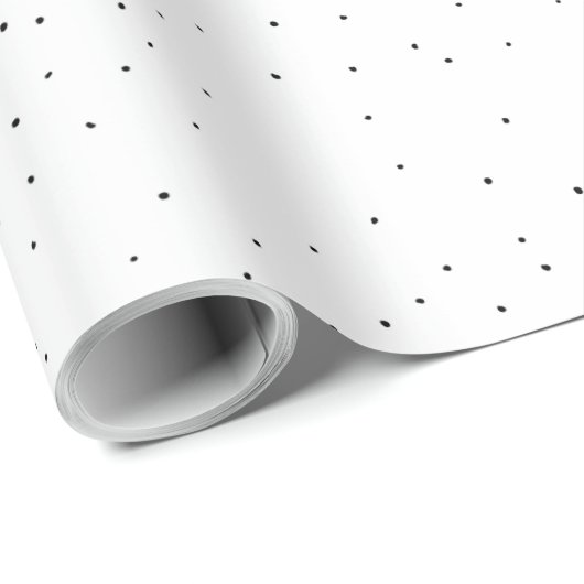 Moderne minimale Schwarz-Weiß-Punkte unvollkommene Geschenkpapier (Rolleneckpunkt)