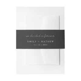 Moderne Minimale Schwarz-Weiß-Typografie-Hochzeit Einladungsbanderole