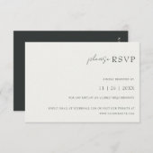 Moderne Minimale Schwarz-Weiß-Typografie-Hochzeit RSVP Karte (Vorne/Hinten)