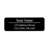 Moderne minimale Schwarz-weiße Namensadresse (Vorne)