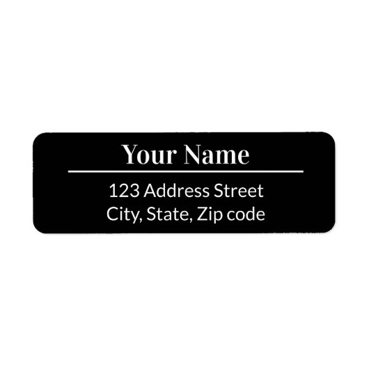 Moderne minimale Schwarz-weiße Namensadresse (Vorne)