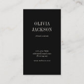 Moderne minimale Schwarz-weiße Pinselstriche Visitenkarte (Rückseite)