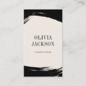 Moderne minimale Schwarz-weiße Pinselstriche Visitenkarte (Vorderseite)