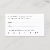 Moderne minimale Schwarz-weiße Schönheit Treuekarte (Rückseite)