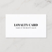 Moderne minimale Schwarz-weiße Schönheit Treuekarte (Vorderseite)