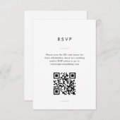 Moderne minimale Schwarz-weiße Skripthochzeit RSVP Karte (Vorne/Hinten)