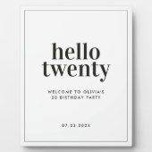 Moderne minimale Schwarz-weiße Typografie 20 Gebur Fotoplatte (Vorderseite)