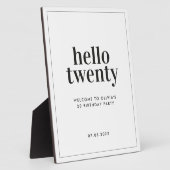 Moderne minimale Schwarz-weiße Typografie 20 Gebur Fotoplatte (Seite)