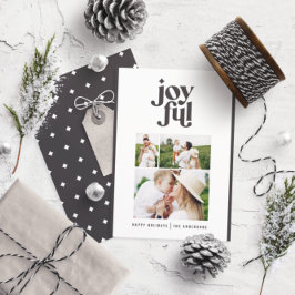 Moderne minimale Schwarz-weiße Weihnachtstypografi Feiertagskarte