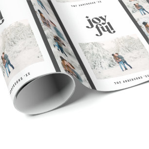 Moderne minimale Schwarz-weiße Weihnachtszeit mit Geschenkpapier